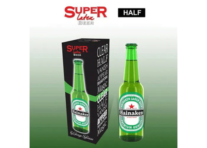 Super Latex Bierflasche (grün, halbvoll)