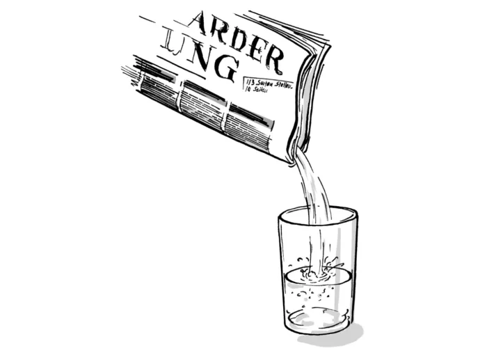 Liquid Newspaper by Trevor Duffy - Wasserzeitung Plastikeinlagge