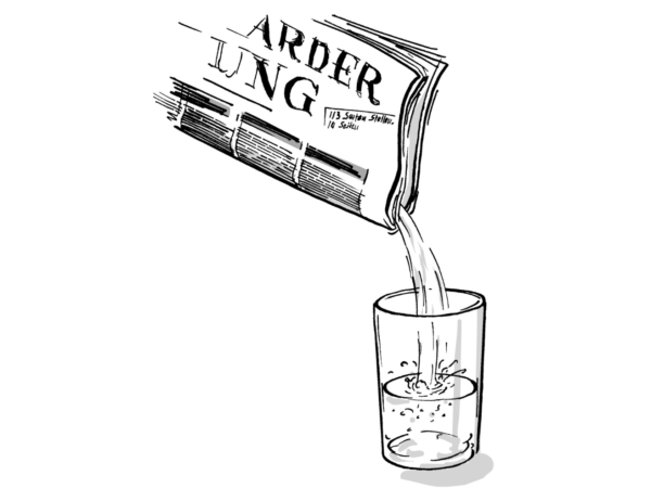 Liquid Newspaper by Trevor Duffy - Wasserzeitung Plastikeinlagge