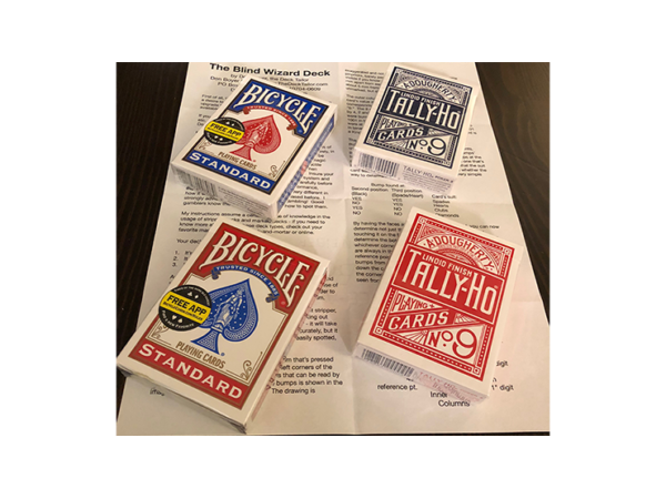 The Blind Wizard Deck Red Bicycle (Gimmicks and Online Instructions) by Don Boyer