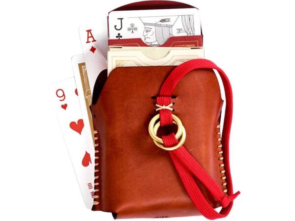 Double Leather Card Case (Includes 2 Decks of Playing Cards)