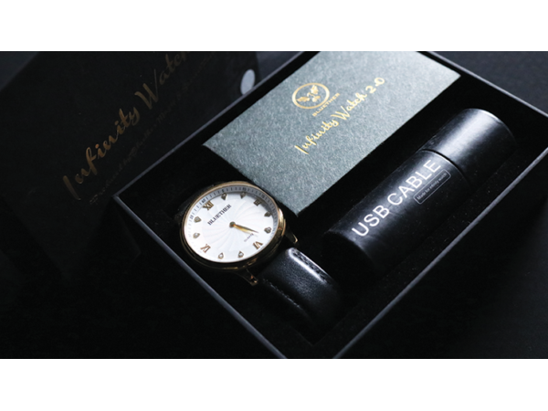 Infinity Watch V2 - Gold Case White Dial Version (Gimmick and Online Instructions) by Bluether Magic