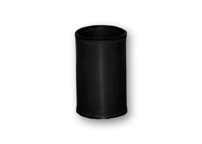 Leather Coin Cylinder (Black, Dollar Size)