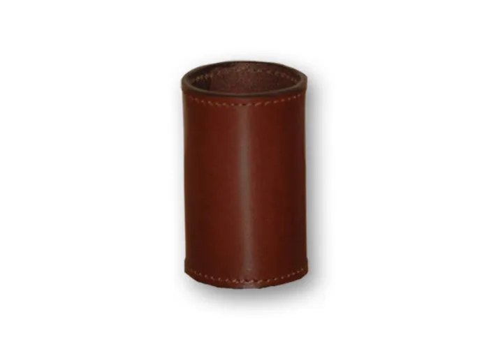 Leather Coin Cylinder (Brown, Dollar Size)