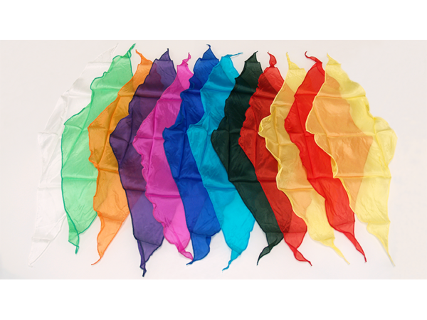Diamond Cut Silk 12 inch 12 Pack (Assorted) Magic by Gosh - Trick