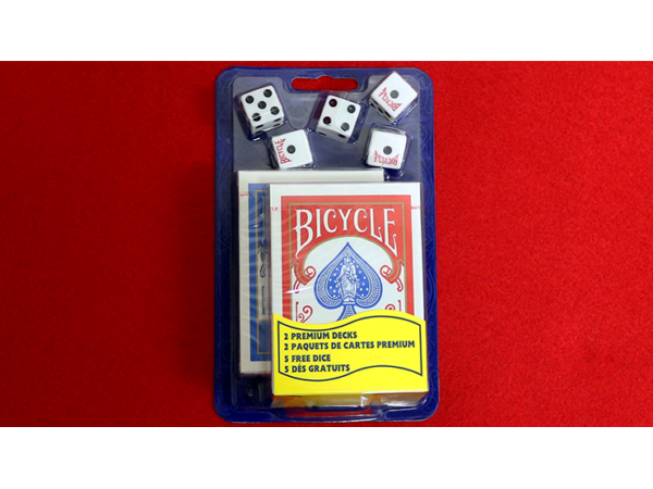 Bicycle 2 Decks Standard Poker and 5 Dice Set