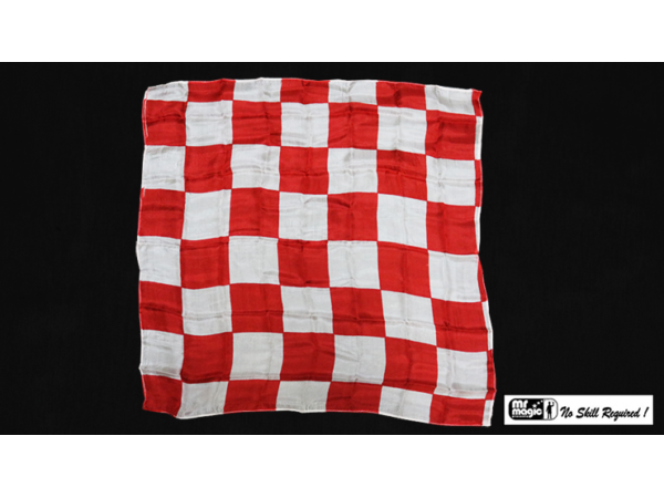 Production Hanky Chess Board Red and White (21" x 21") by Mr. Magic - Trick