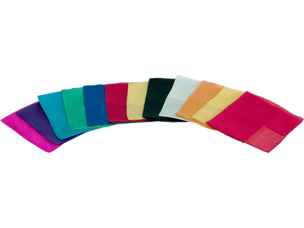 Silks 12 inch 12 Pack (Assorted) Magic by Gosh - Trick