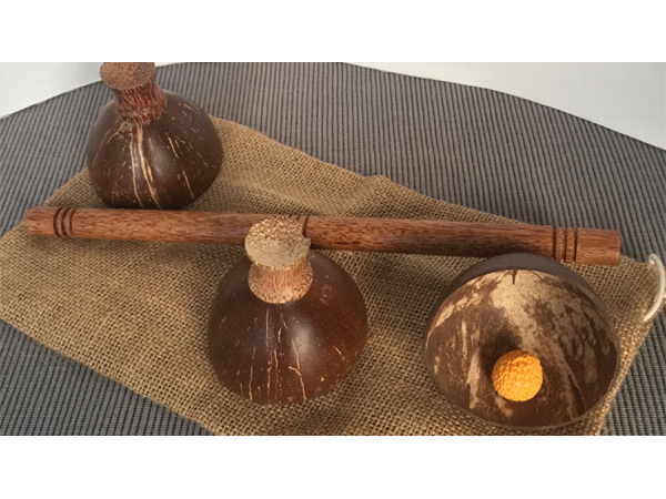 Cheppum Panthum Coconut Shell Cups and Wand set by Gary Kosnitzky