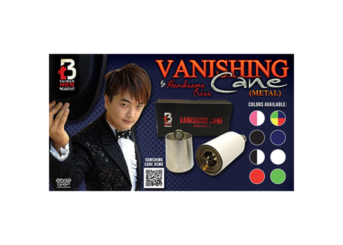 Vanishing Cane (Metal / Red & White Stripes) by Handsome Criss and Taiwan Ben Magic