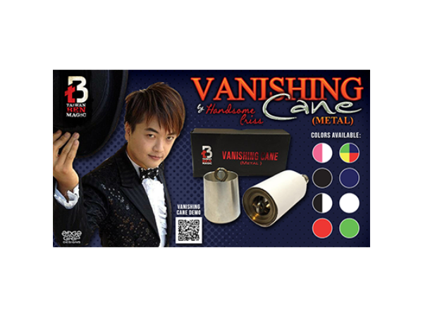 Vanishing Cane (Metal / Red & White Stripes) by Handsome Criss and Taiwan Ben Magic