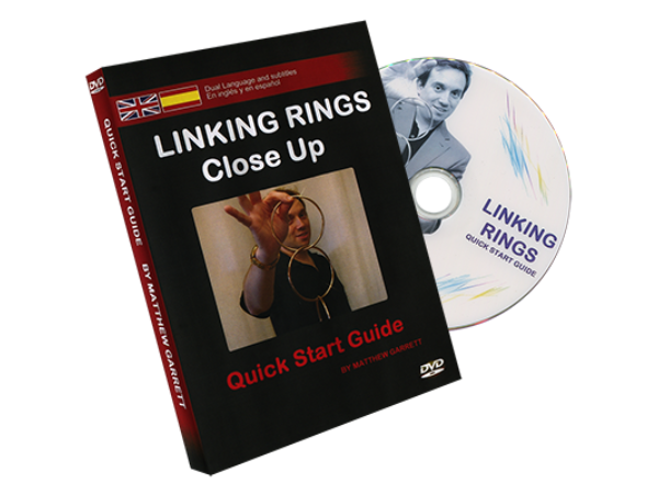 Close Up Linking Rings SILVER(BLACK BAG) (Gimmicks & DVD, SPANISH and English) by Matthew Garrett - Trick
