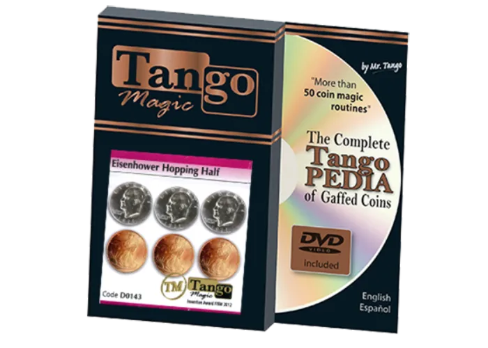 Eisenhower Hopping Half (w/DVD) (D0143) by Tango Magic - Trick