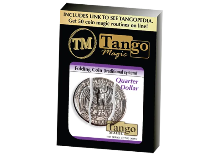 Folding Coin Quarter (D0021) (Traditional) by Tango Magic - Trick (D0021)