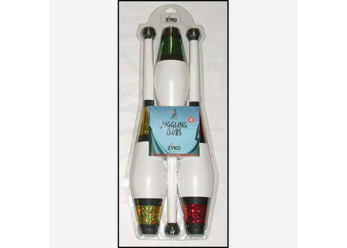 Juggling Set (3 Decorated Clubs and DVD) - Assorted Colors by Zyko - Trick