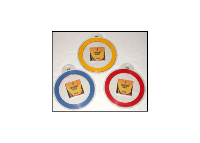 Juggling Rings Set (3 Rings and DVD) - Assorted Colors by Zyko - Trick