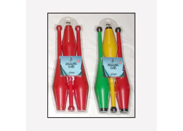 Juggling Set (3 Undecorated Clubs and DVD) - Assorted Colors by Zyko - Trick