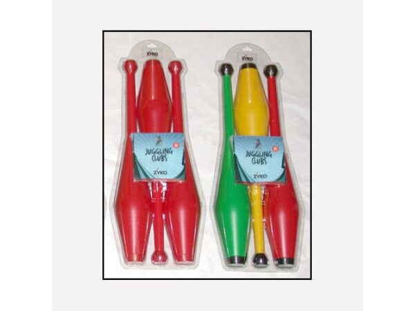 Juggling Set (3 Undecorated Clubs and DVD) - Assorted Colors by Zyko - Trick