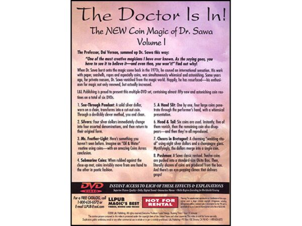 The Doctor Is In - The New Coin Magic of Dr. Sawa Vol 1 - DVD