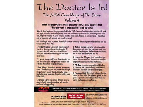 The Doctor Is In - The New Coin Magic of Dr. Sawa Vol 4 - DVD