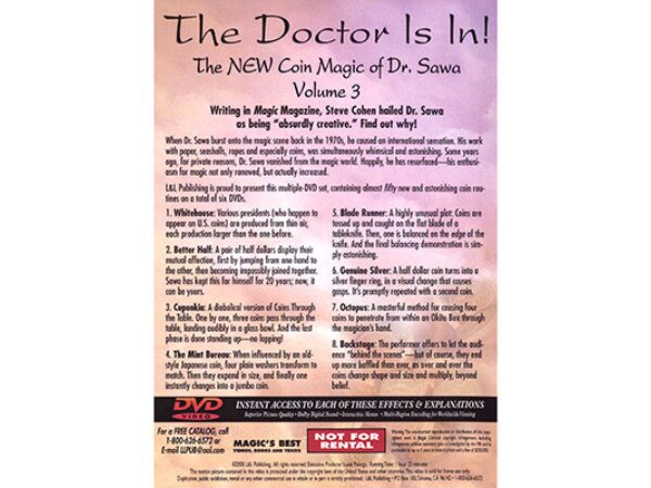The Doctor Is In - The New Coin Magic of Dr. Sawa Vol 3 - DVD