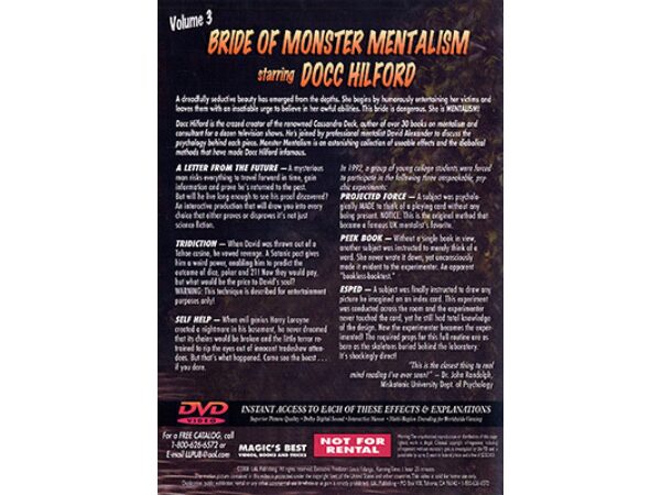 Bride Of Monster Mentalism - Volume 3 by Docc Hilford - DVD