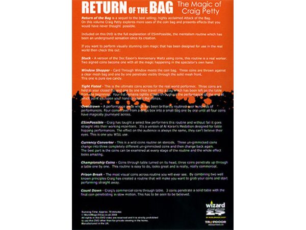Return of The Bag (2 DVD set) by Craig Petty and World Magic Shop - DVD