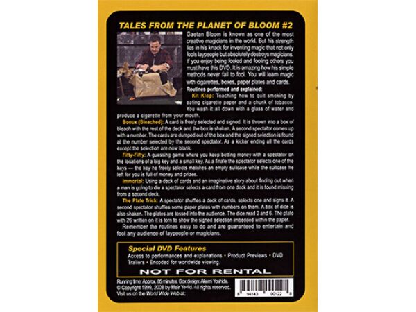 Tales From The Planet Of Bloom #2 by Gaetan Bloom - DVD