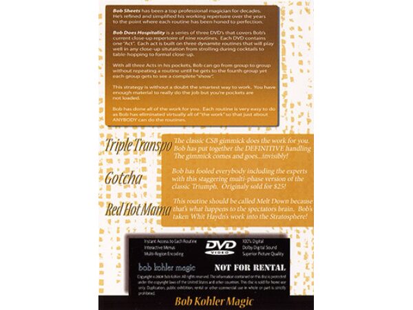 Bob Does Hospitality - Act 2 by Bob Sheets - DVD
