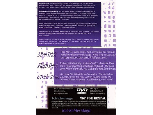 Bob Does Hospitality - Act 3 by Bob Sheets - DVD
