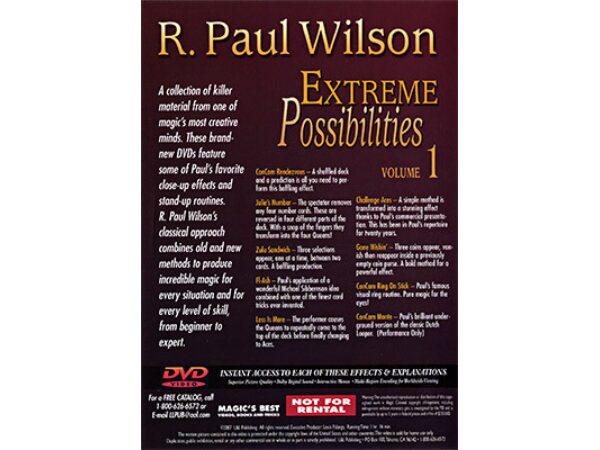 Extreme Possibilities Volume 1 by R. Paul Wilson - DVD