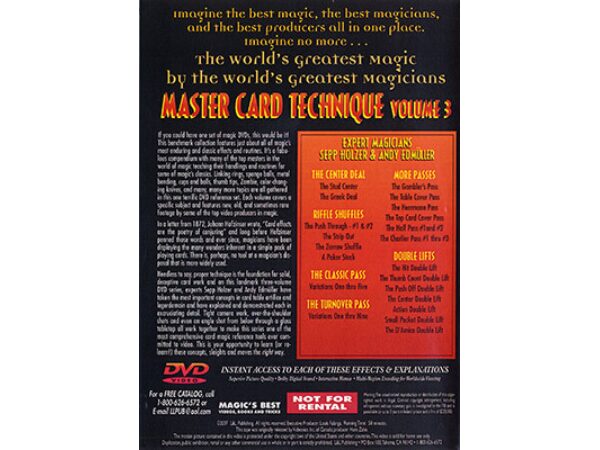 Master Card Technique Volume 3 (World's Greatest Magic) - DVD