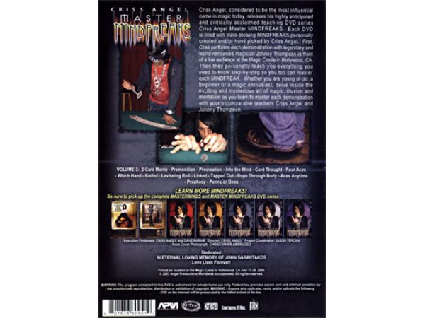 Master Mindfreaks by Criss Angel - Volume 3 - DVD