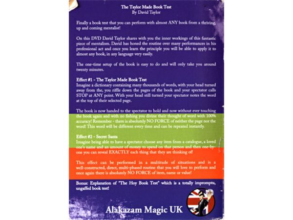 Taylor Made Book Test by David Taylor - DVD