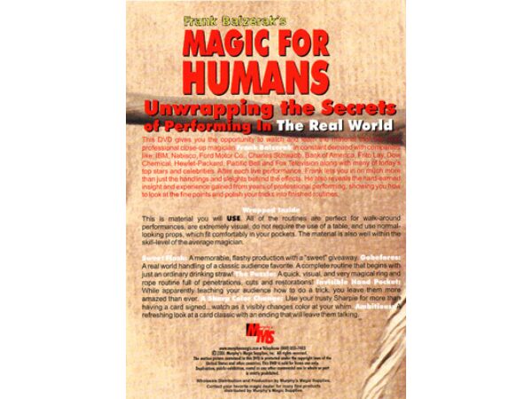 Magic For Humans by Frank Balzerak - DVD