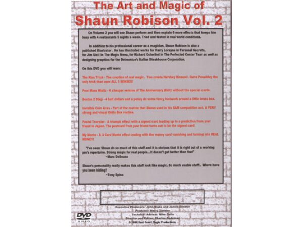The Art And Magic Of Shaun Robison Volume 2 by East Coast Magic - DVD