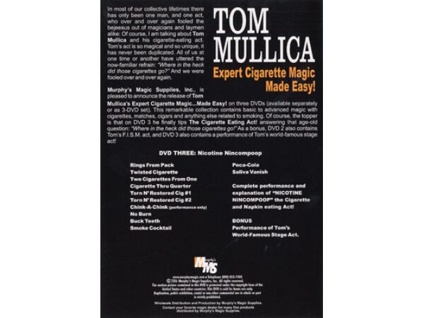 Expert Cigarette Magic Made Easy - Vol.3 by Tom Mullica - DVD