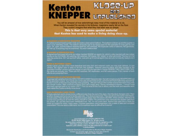 Klose-Up And Unpublished by Kenton Knepper - DVD