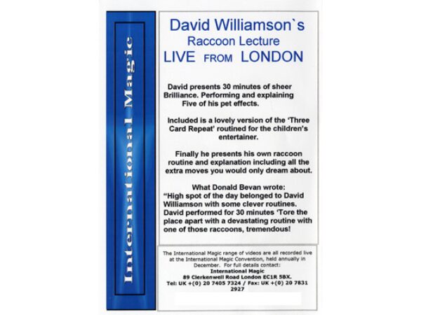 David Williamson Raccoon Lecture by International Magic - DVD