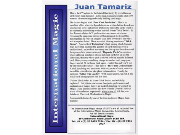 Juan Tamariz 2nd Lecture by International Magic - DVD