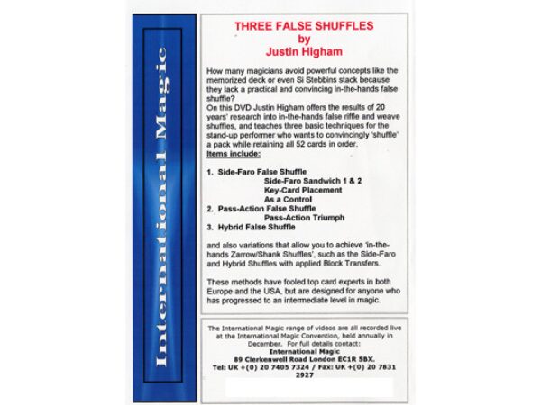 Three False Shuffles by  Justin Higham - DVD