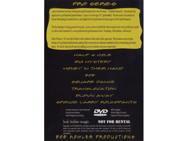 Scripted Insanity Volume 1 by Larry Davidson - DVD