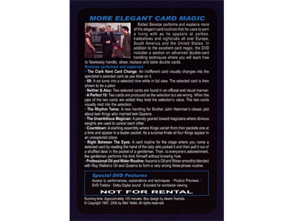 More Elegant Card Magic by Rafael Benatar - DVD