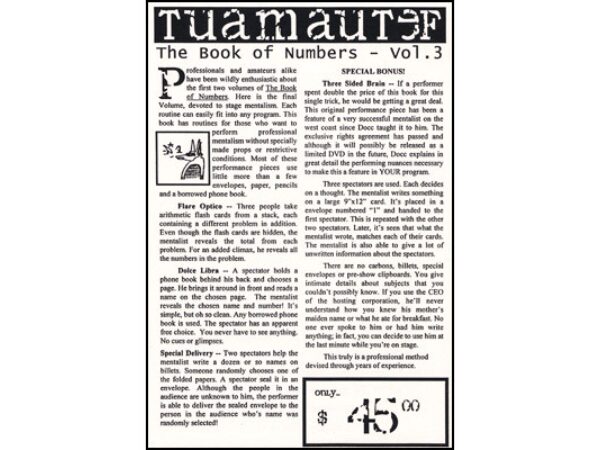 Book Of Numbers Volume Three (Tuamautef) by Docc Hilford - Trick