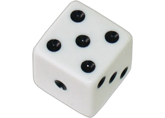 Die 1 White Economy w/ Black Spots 19mm - Trick