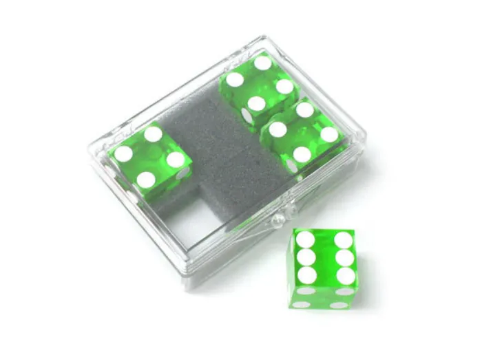 Dice 4-pack green Near-precision 19mm (casino)