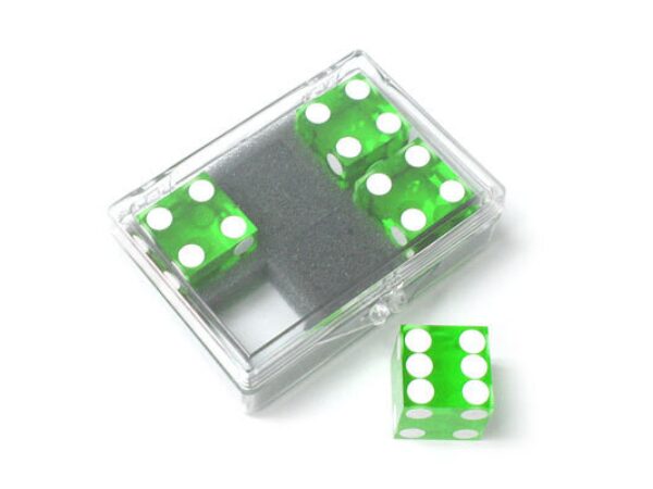 Dice 4-pack green Near-precision 19mm (casino)