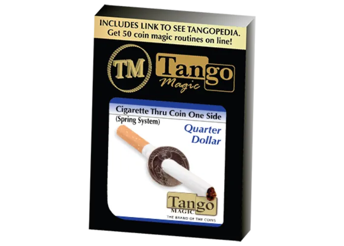 Cigarette Thru Quarter (One Sided) D0013 by Tango Magic - Trick