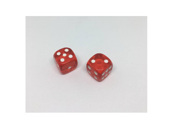 Dice Without Two CLEAR RED (2 Dice Set)