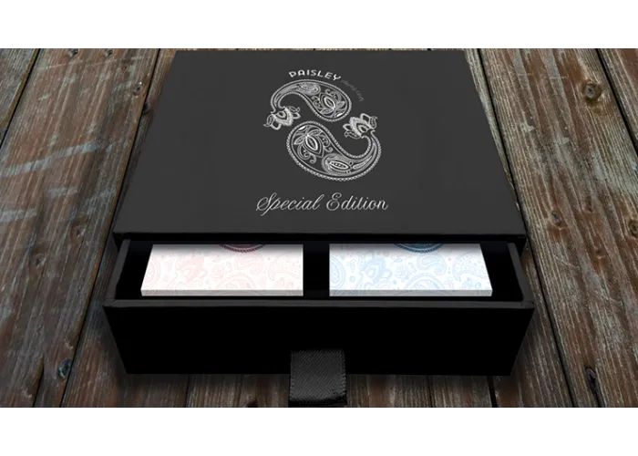 Special Edition Diamon Playing Cards Paisley Box Set (Ruby Red and French Blue)